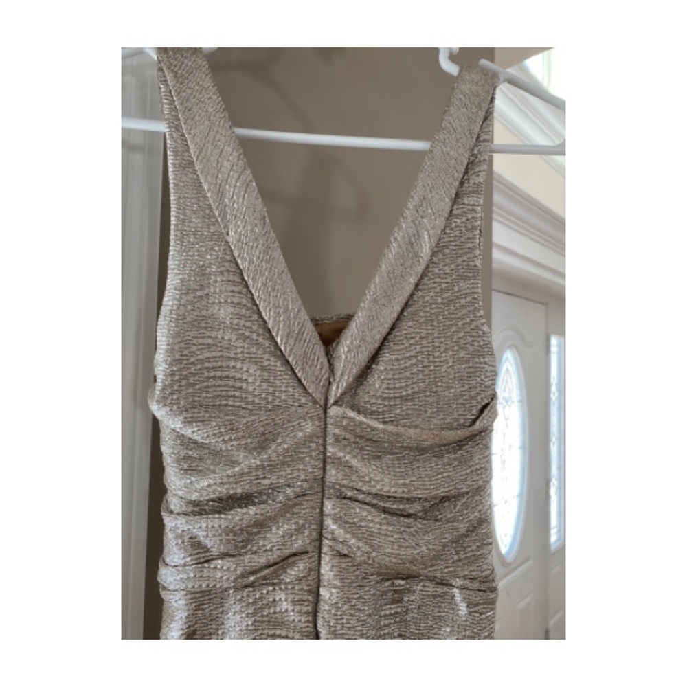 Express- Champagne Ruched Bodycon Dress - Picture 3 of 4